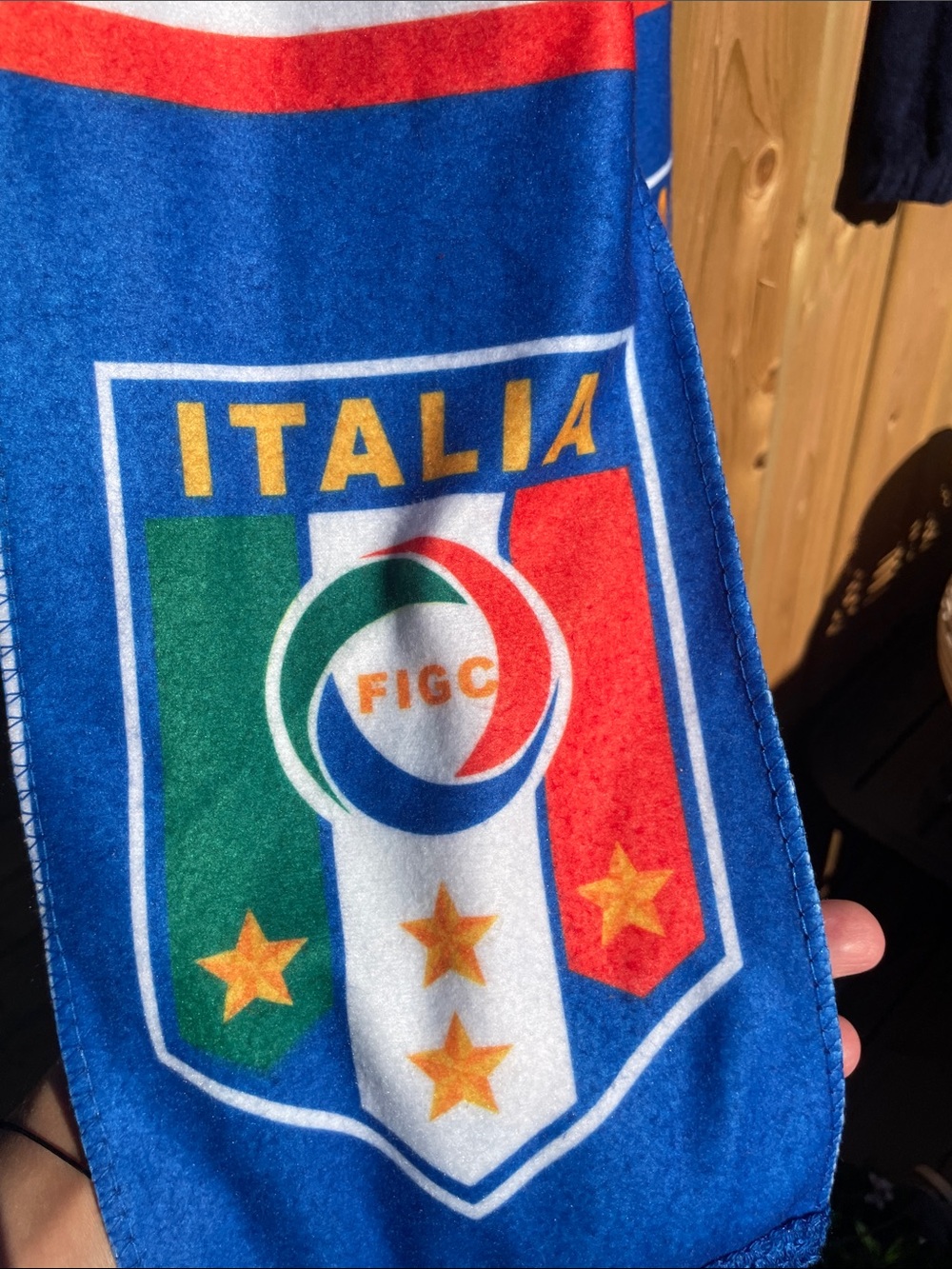 Italy National Football Team Scarf 4-Star FIGC Blue Supporters Soccer Scarf - Picture 2 of 5